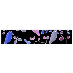 Flowers And Birds - Blue And Purple Flano Scarf (small)