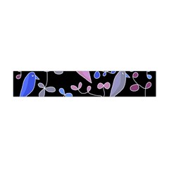 Flowers And Birds - Blue And Purple Flano Scarf (mini)