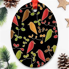 Flowers And Birds  Ornament (oval) 