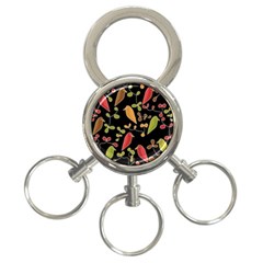 Flowers And Birds  3-ring Key Chains