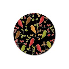 Flowers And Birds  Magnet 3  (round)