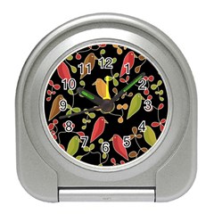 Flowers And Birds  Travel Alarm Clocks by Valentinaart