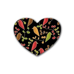 Flowers And Birds  Heart Coaster (4 Pack) 