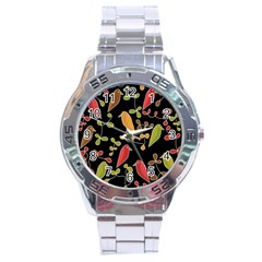 Flowers And Birds  Stainless Steel Analogue Watch