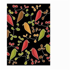 Flowers And Birds  Large Garden Flag (two Sides)