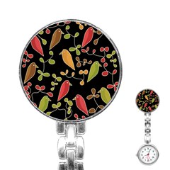 Flowers And Birds  Stainless Steel Nurses Watch