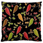 Flowers and birds  Large Flano Cushion Case (One Side) Front