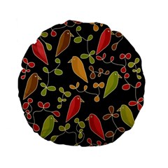 Flowers And Birds  Standard 15  Premium Flano Round Cushions