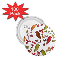 Birds And Flowers 3 1 75  Buttons (100 Pack) 