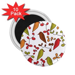 Birds And Flowers 3 2 25  Magnets (10 Pack) 