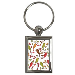 Birds And Flowers 3 Key Chains (rectangle) 