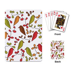 Birds And Flowers 3 Playing Card by Valentinaart