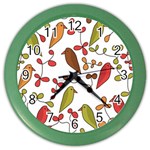 Birds and flowers 3 Color Wall Clocks Front