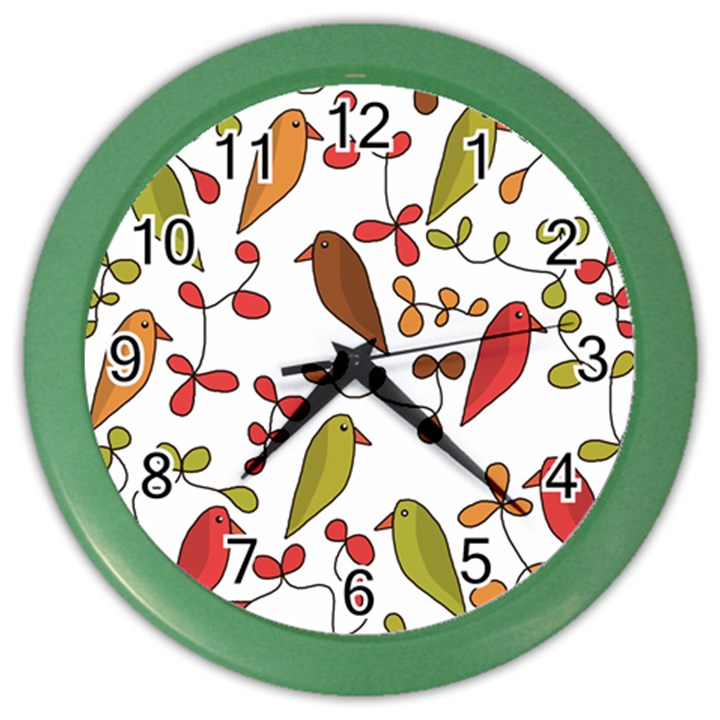 Birds and flowers 3 Color Wall Clocks