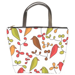 Birds And Flowers 3 Bucket Bags by Valentinaart