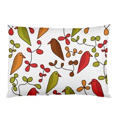 Birds And Flowers 3 Pillow Case