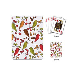 Birds And Flowers 3 Playing Cards (mini)  by Valentinaart