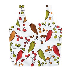 Birds And Flowers 3 Full Print Recycle Bags (l) 