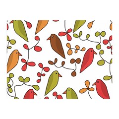 Birds And Flowers 3 Double Sided Flano Blanket (mini) 