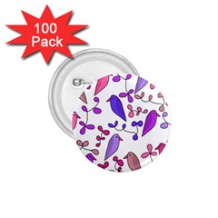 Flowers And Birds Pink 1 75  Buttons (100 Pack) 