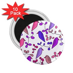 Flowers And Birds Pink 2 25  Magnets (10 Pack) 