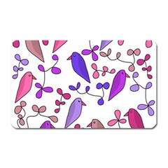 Flowers And Birds Pink Magnet (rectangular)