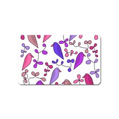 Flowers And Birds Pink Magnet (name Card)