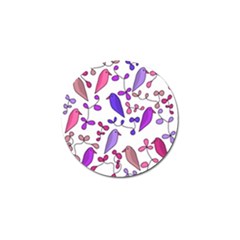 Flowers And Birds Pink Golf Ball Marker (4 Pack)