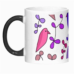 Flowers And Birds Pink Morph Mugs by Valentinaart