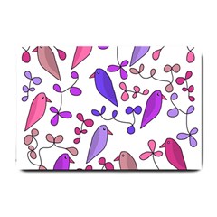 Flowers And Birds Pink Small Doormat 