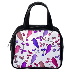 Flowers And Birds Pink Classic Handbags (one Side)