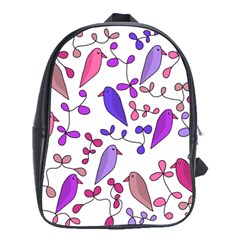 Flowers And Birds Pink School Bags(large) 