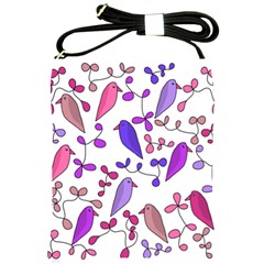 Flowers And Birds Pink Shoulder Sling Bags