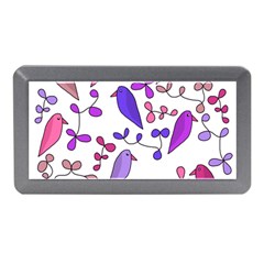 Flowers And Birds Pink Memory Card Reader (mini)