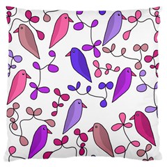 Flowers And Birds Pink Large Cushion Case (two Sides)