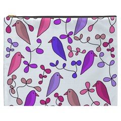 Flowers And Birds Pink Cosmetic Bag (xxxl) 