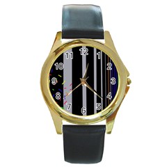 Harmony Round Gold Metal Watch by Moma