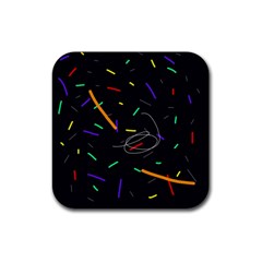 Colorful Beauty Rubber Coaster (square) 