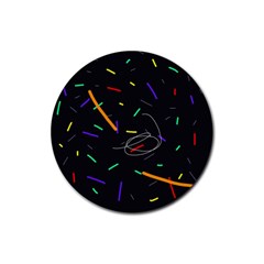 Colorful Beauty Rubber Round Coaster (4 Pack) 