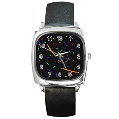 Colorful Beauty Square Metal Watch by Moma