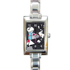 Abstract Bird Rectangle Italian Charm Watch by Moma