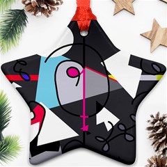 Abstract Bird Ornament (star)  by Moma