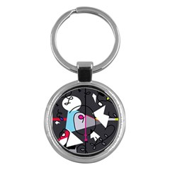 Abstract Bird Key Chains (round)  by Moma