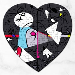 Abstract Bird Jigsaw Puzzle (heart) by Moma