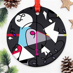 Abstract Bird Round Ornament (two Sides) 