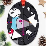 Abstract bird Oval Ornament (Two Sides) Front