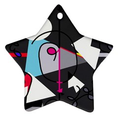 Abstract Bird Star Ornament (two Sides) 