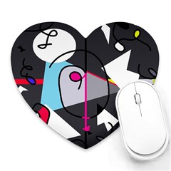 Abstract Bird Heart Mousepads