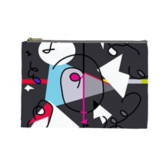 Abstract Bird Cosmetic Bag (large) 