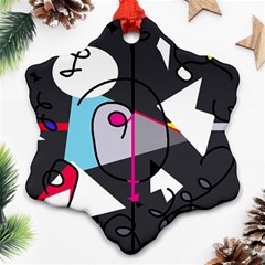 Abstract Bird Snowflake Ornament (2-side) by Moma